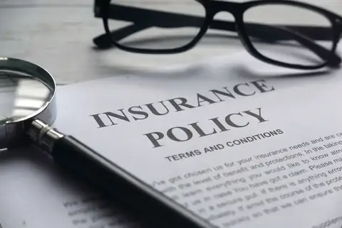 Insurance policy documents for claims services